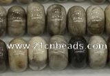 CSL127 15.5 inches 5*8mm rondelle sliver leaf jasper beads