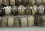 CSL130 15.5 inches 2.5*4.8mm faceted rondelle sliver leaf jasper beads