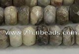 CSL131 15.5 inches 4*6mm faceted rondelle sliver leaf jasper beads