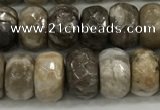 CSL132 15.5 inches 5*8mm faceted rondelle sliver leaf jasper beads