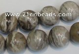 CSL14 15.5 inches 14mm round silver leaf jasper beads wholesale