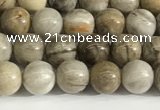 CSL150 15.5 inches 4mm round 

sliver leaf jasper beads wholesale