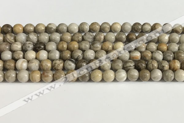 CSL151 15.5 inches 6mm round 

sliver leaf jasper beads wholesale