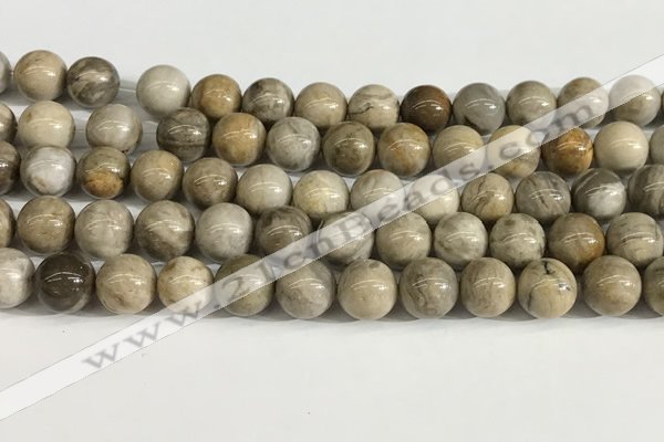 CSL153 15.5 inches 10mm round 

sliver leaf jasper beads wholesale