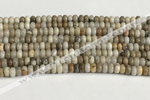 CSL162 15.5 inches 3*4.8mm 

rondelle sliver leaf jasper beads wholesale