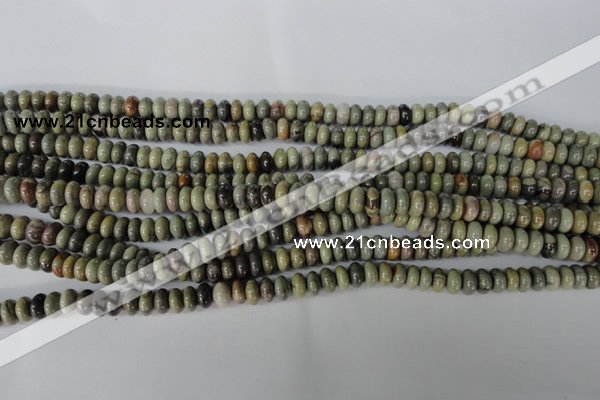 CSL18 15.5 inches 5*8mm rondelle silver leaf jasper beads wholesale