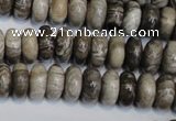 CSL19 15.5 inches 6*12mm rondelle silver leaf jasper beads wholesale