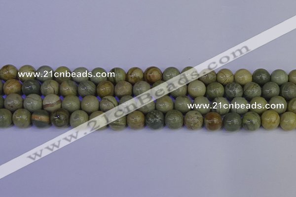 CSL203 15.5 inches 10mm round silver leaf jasper beads wholesale