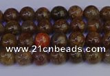 CSL220 15.5 inches 4mm round gold leaf jasper beads wholesale