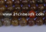 CSL221 15.5 inches 6mm round gold leaf jasper beads wholesale