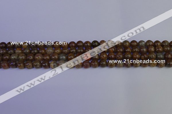 CSL221 15.5 inches 6mm round gold leaf jasper beads wholesale