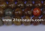 CSL222 15.5 inches 8mm round gold leaf jasper beads wholesale
