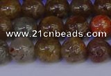 CSL223 15.5 inches 10mm round gold leaf jasper beads wholesale