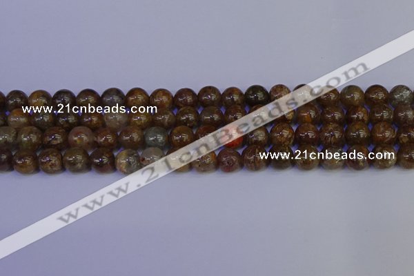 CSL223 15.5 inches 10mm round gold leaf jasper beads wholesale