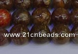 CSL224 15.5 inches 12mm round gold leaf jasper beads wholesale