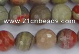 CSL234 15.5 inches 12mm faceted round silver leaf jasper beads