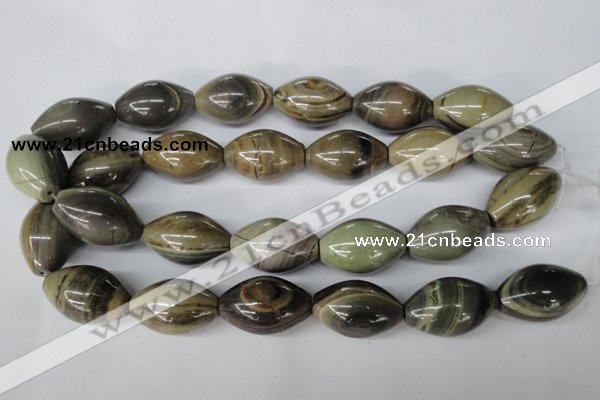 CSL25 15.5 inches 20*30mm rice silver leaf jasper beads wholesale