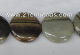 CSL32 15.5 inches 20mm flat round silver leaf jasper beads wholesale