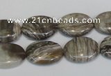 CSL43 15.5 inches 13*18mm oval silver leaf jasper beads wholesale