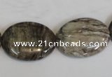 CSL45 15.5 inches 18*25mm oval silver leaf jasper beads wholesale