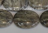 CSL46 15.5 inches 20*30mm oval silver leaf jasper beads wholesale