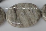 CSL48 15.5 inches 30*40mm oval silver leaf jasper beads wholesale