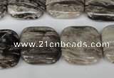 CSL55 15.5 inches 20*20mm square silver leaf jasper beads wholesale