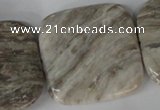 CSL59 15.5 inches 40*40mm square silver leaf jasper beads wholesale