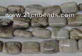 CSL65 15.5 inches 8*12mm rectangle silver leaf jasper beads wholesale