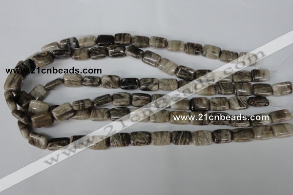 CSL66 15.5 inches 10*14mm rectangle silver leaf jasper beads wholesale