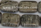 CSL70 15.5 inches 18*25mm rectangle silver leaf jasper beads wholesale