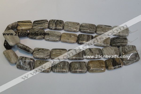 CSL70 15.5 inches 18*25mm rectangle silver leaf jasper beads wholesale