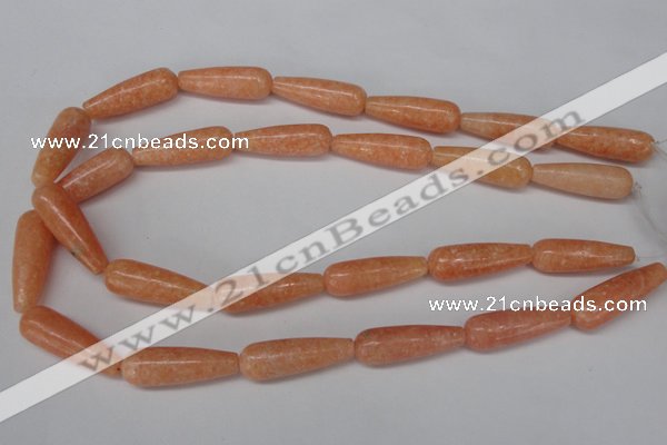 CSM15 15.5 inches 10*30mm teardrop salmon stone beads wholesale