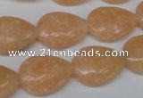 CSM45 15.5 inches 13*18mm flat teardrop salmon stone beads wholesale