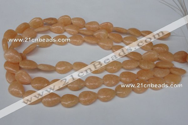 CSM45 15.5 inches 13*18mm flat teardrop salmon stone beads wholesale