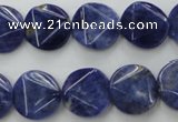 CSO03 15.5 inches 15mm faceted coin A grade sodalite beads