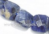 CSO05 15.5 inches A grade 8mm faceted square sodalite beads