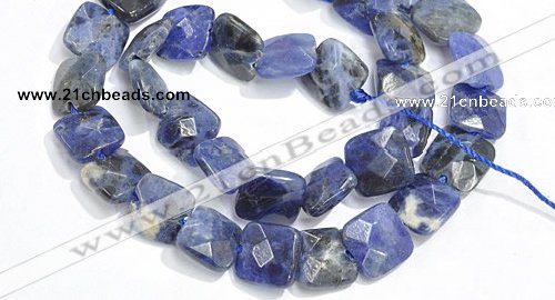 CSO05 15.5 inches A grade 8mm faceted square sodalite beads