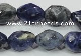 CSO102 15.5 inches 15*20mm faceted nugget sodalite gemstone beads