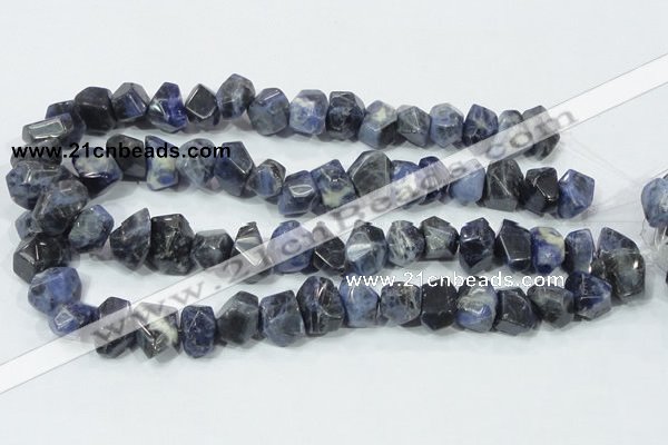 CSO103 15.5 inches 13*18mm faceted nugget sodalite gemstone beads