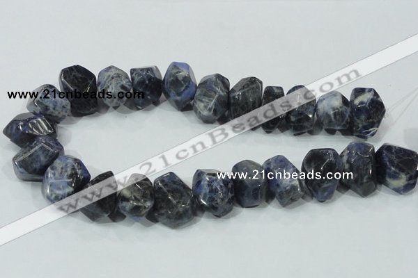 CSO104 15.5 inches 18*25mm faceted nugget sodalite gemstone beads