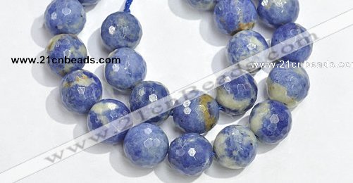 CSO17 6mm faceted round AB grade sodalite beads wholesale