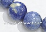 CSO22 AB grade 16mm faceted round sodalite beads wholesale