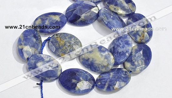 CSO25 15.5 inches A grade 8*12mm faceted oval sodalite beads