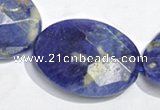 CSO27 15.5 inches faceted oval 13*18mm A grade sodalite beads