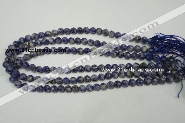 CSO302 15.5 inches 8mm faceted round Brazilian sodalite beads