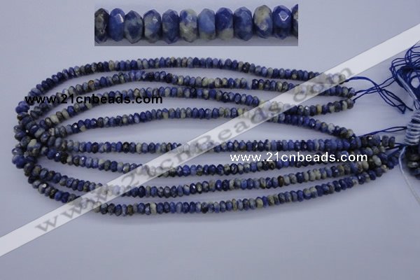 CSO31 15.5 inches 3*6mm faceted rondelle sodalite gemstone beads