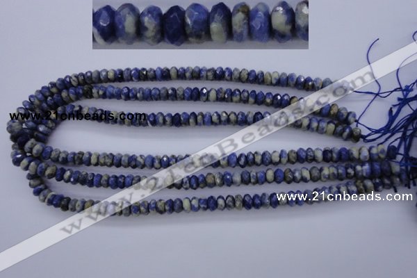 CSO32 15.5 inches 4*8mm faceted rondelle sodalite gemstone beads