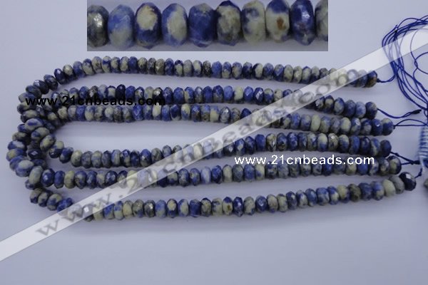 CSO33 15.5 inches 5*10mm faceted rondelle sodalite gemstone beads