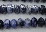 CSO353 15.5 inches 8*12mm faceted rondelle natural sodalite beads